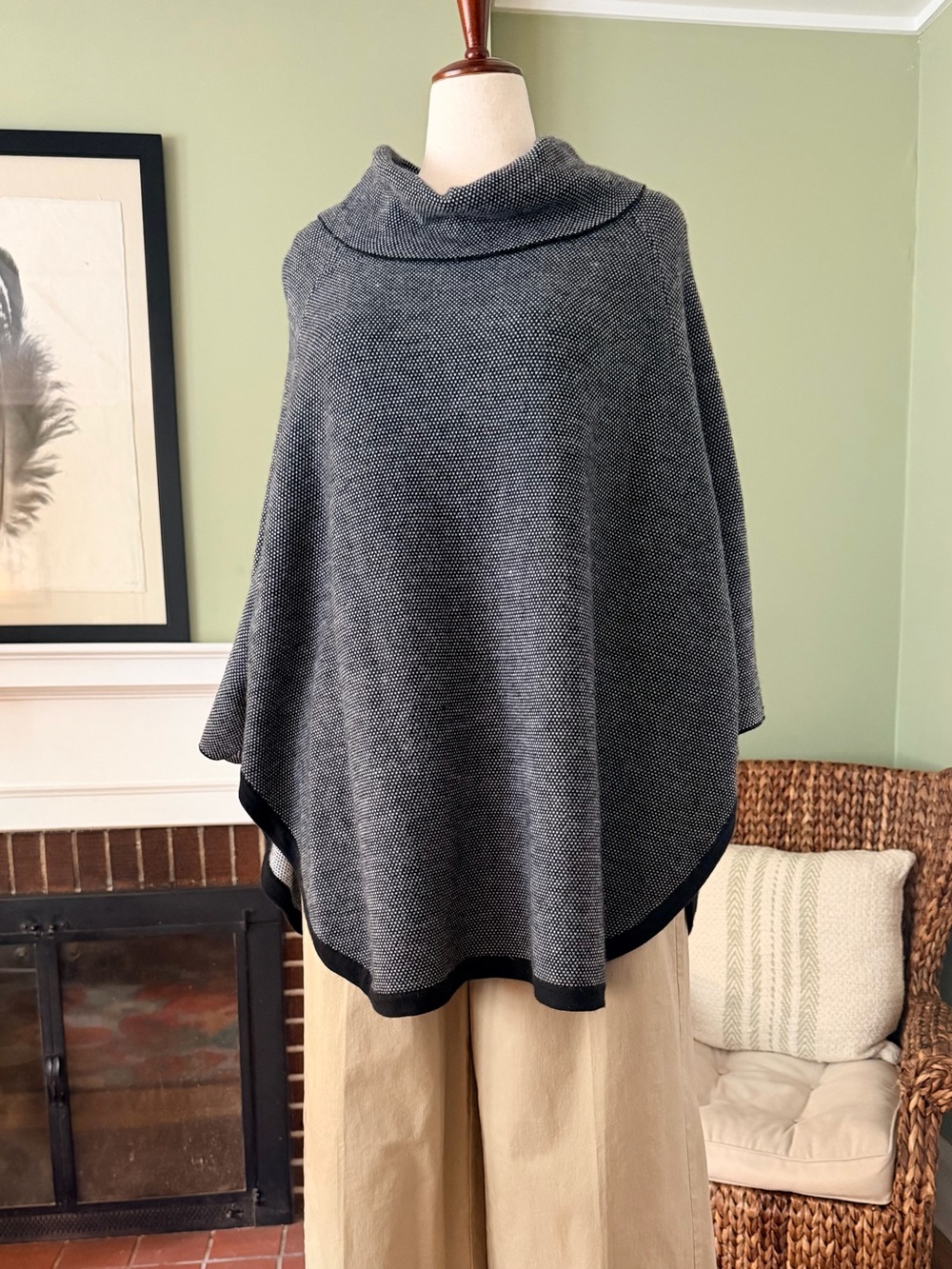 Merino Wool Blend Adrienne Vittadini Funnel Neck Sweater Tunic 2X/3X